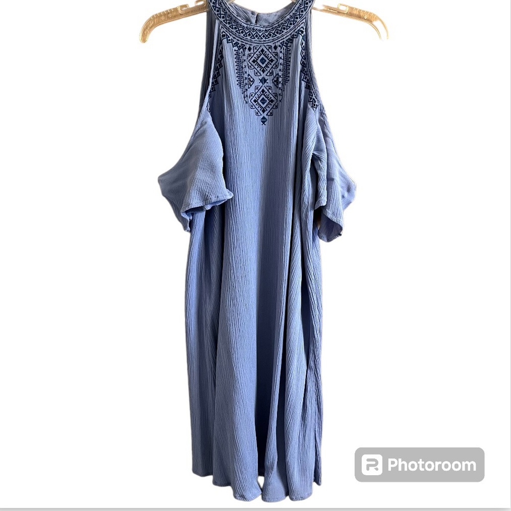 KNOX ROSE embroidered cold shoulder dress